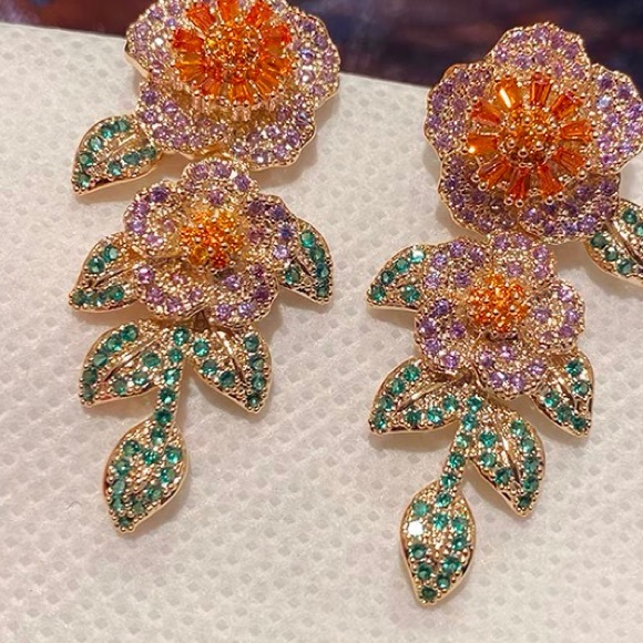 Rose style earrings